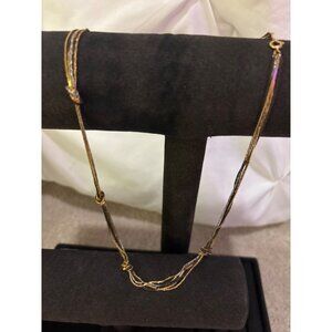 Vintage Napier Multi-Strand Gold & Bronze Knot Necklace Chain